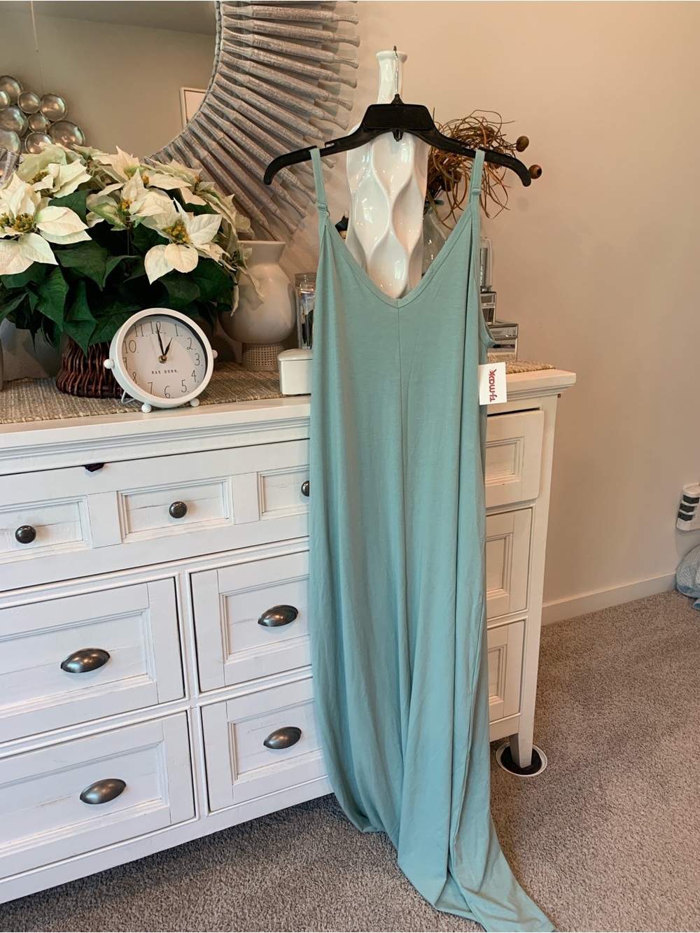 NWT Nightgown in Sage Green - Lightweight V-Neck Pajama Dress